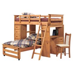 Twin over Futon Loft Bed in Black