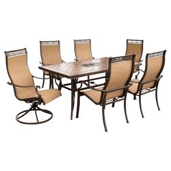 Atlantic Liberty 9 Piece Dining Set in Brown and Off White
