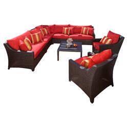 Deco 5 Piece Seating Group in Espresso with Slate Cushions