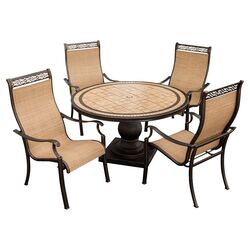 Tulip 3 Piece Bistro Set in Antique Pewter