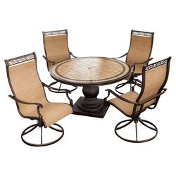 Deco 6 Piece Seating Group in Espresso with Slate Cushions