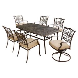 Delano 8 Piece Seating Group in Espresso with Beige Cushions