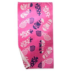 Jacquard Terry Beach Towel in Fuchsia