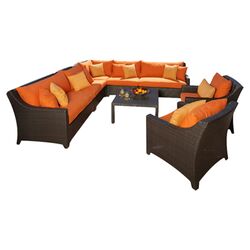 Deco 6 Piece Seating Group in Espresso I with Slate Cushions
