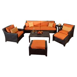 Astoria 8 Piece Seating Group in Charcoalwith Slate Cushions