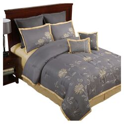 Cosmo 8 Piece Comforter Set in White & Sage