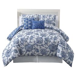 Sahara 5 Piece King Comforter Set in Blue & Brown