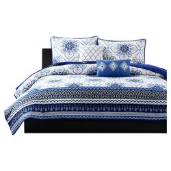 Delancey 10 Piece King Bed in a Bag Set in Blue