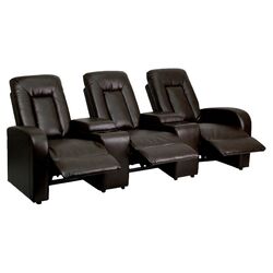 Urban Leather Recliner & Ottoman Set in Taupe