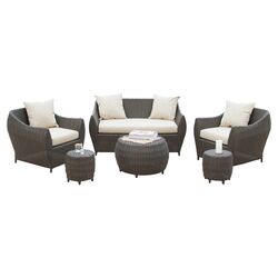 Montecito 4 Piece Seating Group in Brown with Pebble Stone Cushions