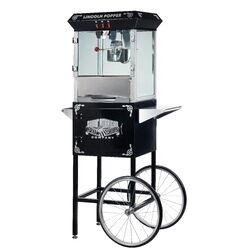 Popper 8 Oz. Popcorn Machine Cart in Black