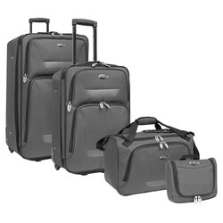 Manchester 2 Piece Luggage Set in Black