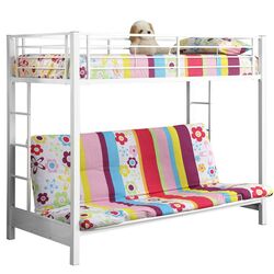 Walnut Street Twin Over Full Storage Bunk Bed in White