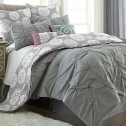Raegan 8 Piece Comforter Set in Grey