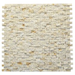 Retro Porcelain Mosaic Tile in White (Set of 10)