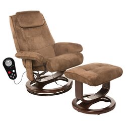 Leather Heated Reclining Massage Chair with Ottoman II