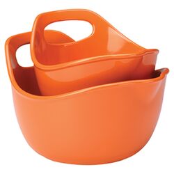 Rachael Ray 2 Piece Mixing Bowl Set in Orange