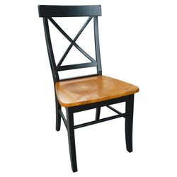 Crossback Side Chair in Black & Cherry (Set of 2)