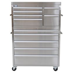 Wide Tool Chest in Stainless Steel