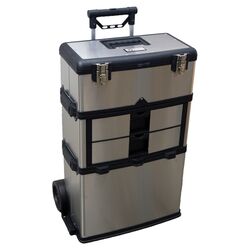 3 in 1 Suitcase Tool Box in Stainless Steel