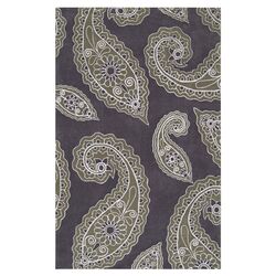 Hudson Park Paisley Rug in Charcoal & Green
