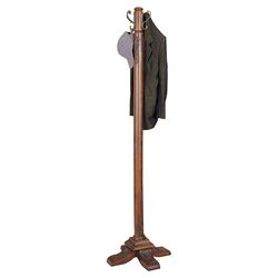 Woodbury Mahogany Coat Rack in Brass