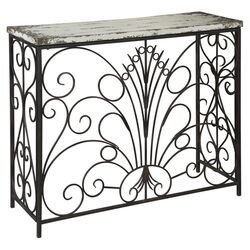 Fortuna Console Table in Iron & Antique White