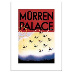 Murren Palace Skiing at Sunset Framed Print