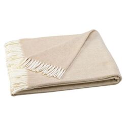 Assiro Herringbone Throw Blanket in Cream