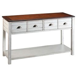 Bellhaven Cherry Top Console Table in Alabaster
