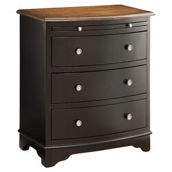 Chairside 3 Drawer Chest in Black & Brown
