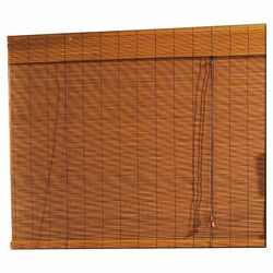 Bamboo Roll-Up Blind & Valance in Fruitwood