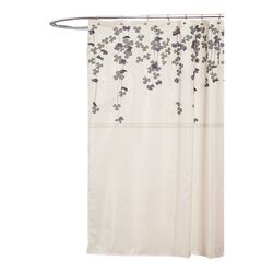Flower Drop Shower Curtain in Ivory & Purple