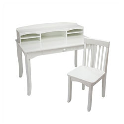 Avalon Hutch Writing Desk & Chair in White