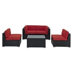 Camfora II Seating Group with Red Cushions