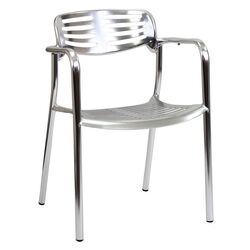 Ohio Stacking Dining Arm Chair in Aluminum