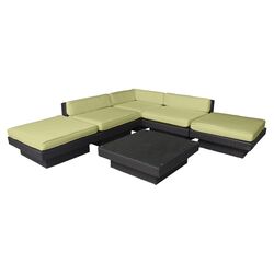 Laguna 6 Piece Seating Group in Espresso with Peridot Cushions