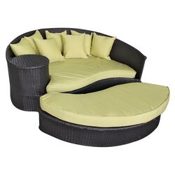 Taiji Daybed & Ottoman Set in Espresso with Peridot Cushions