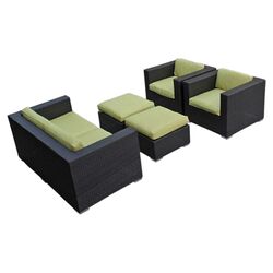 Malibu 5 Piece Seating Group in Espresso & Peridot