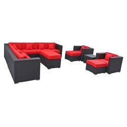 Cohesion 11 Piece Seating Group in Espresso & Red