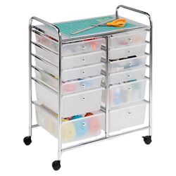 12 Drawer Rolling Cart in Chrome