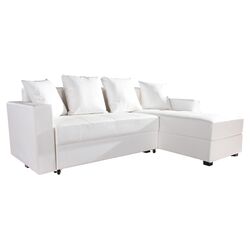 San Jose Sectional Sleeper Sofa in White