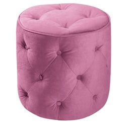 Curves Upholstered Ottoman in Pink