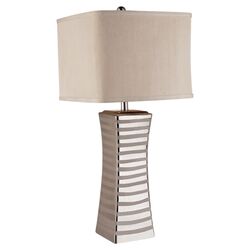 Striped Table Lamp in Nickel