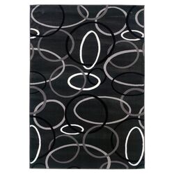Ricky Charcoal Rings & Ovals Rug