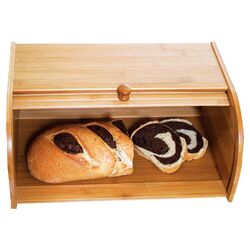 Roll Top Bread Box in Bamboo