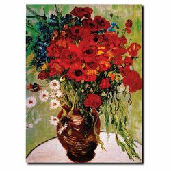 Daisies & Poppies Canvas Art by Vincent Van Gogh