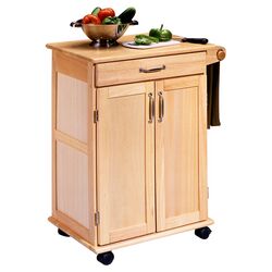 Wood Top Kitchen Cart in Natural