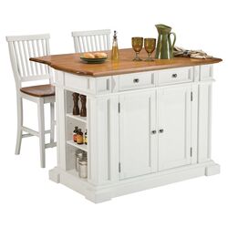 Whiton Natural Wood Top Kitchen Cart in Cherry