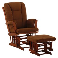 Tuscany Glider and Ottoman in Cognac & Brown